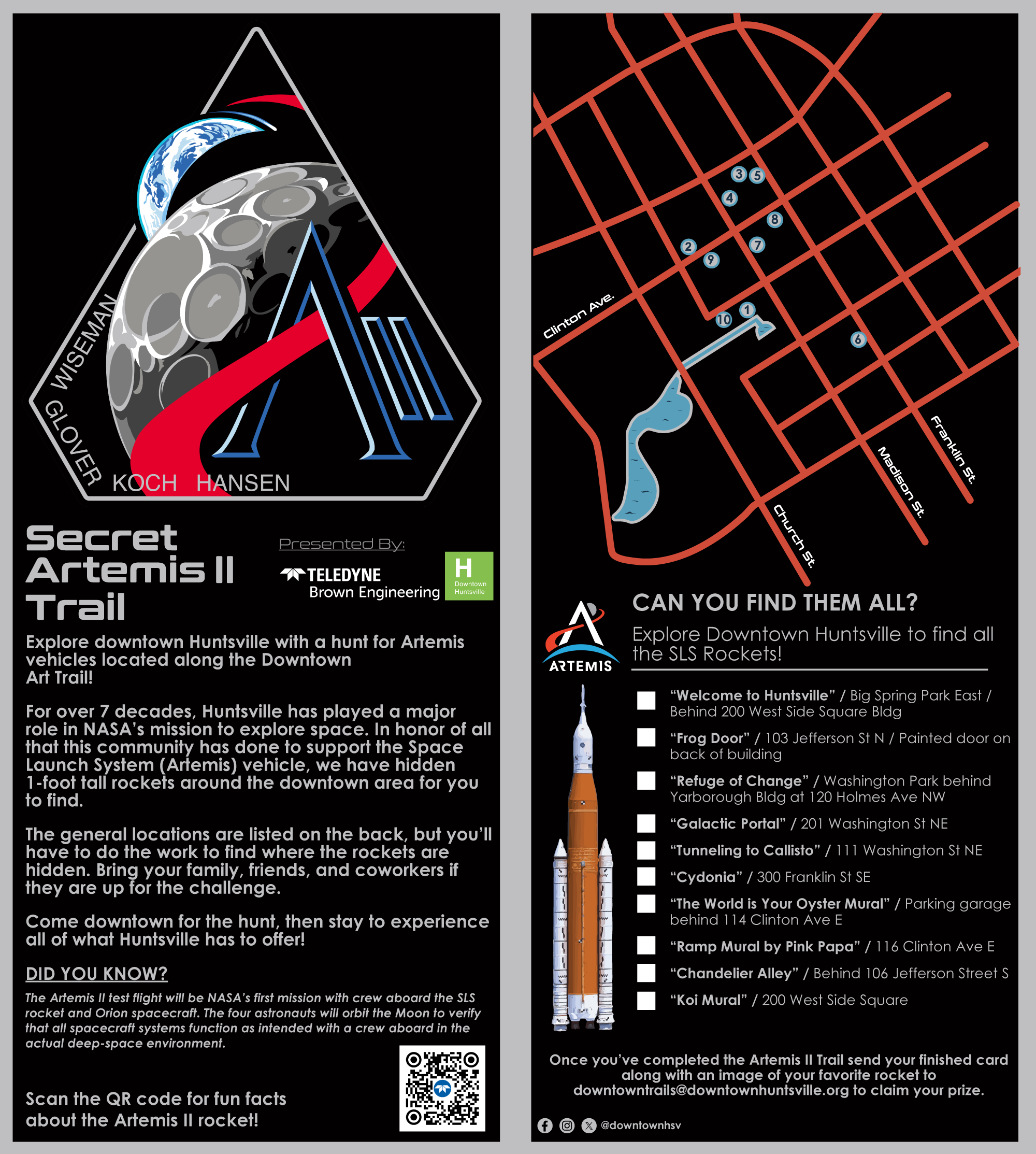 Secret Artemis Scavenger Hunt Map